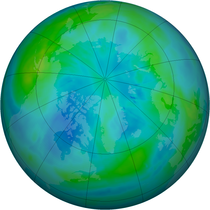 Arctic ozone map for 06 October 2008